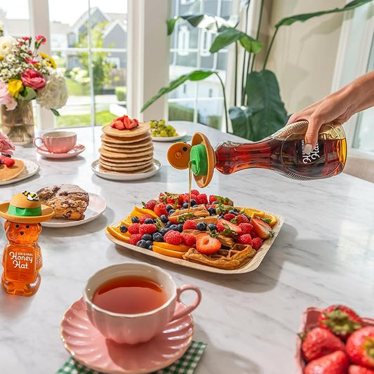 "The Gardener" Patented Drip-Catching Lid Replacement for Honey Bear Bottles & Table Syrup Bottles/No Mess Kitchen Gadget/Honey & Table Syrup Bottle Topper/Made in USA