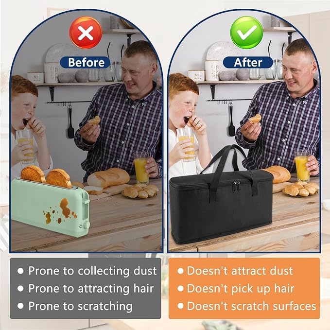 Carrying Bag for Bella 2 Slice Slim Toaster,Heat-Resistant Waterproof Heavy Protection Cover Bags with Handle,Aluminum Foil Lining,for Bella 2 Slice Slim Toaster Women/Mother's Day Gift