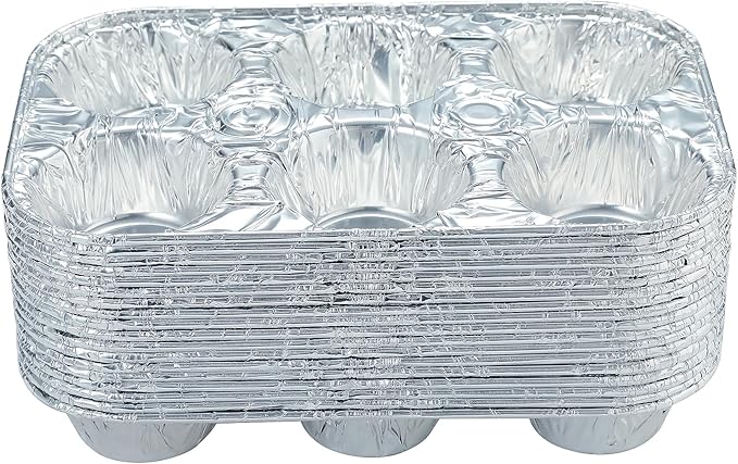 Waytiffer (10pack Muffin Pan 6-Cup Cupcake Aluminum Pans Favorite Muffin Tin Size for Baking Cupcakes Muffins and Mini Pies - Standard Size