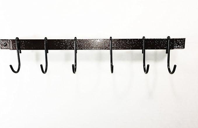 Rogar 18" Hammered Copper Utensil or Utility Bar Rack