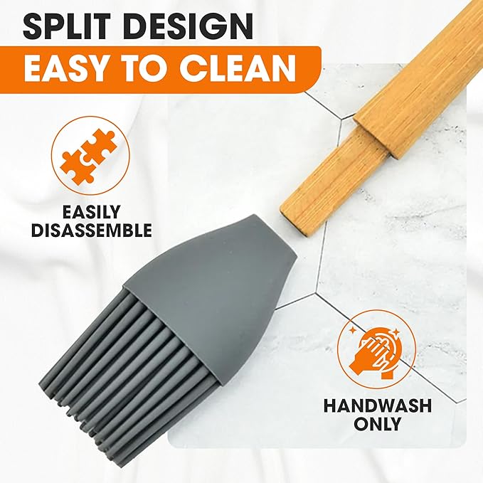 Cheer Collection Mini Silicone Spatula Set – 5-Piece Wooden Handle Kids Baking Tools, Non-Stick Mini Spatula for Baking, Cooking, Cake Decorating & Family Kitchen Fun