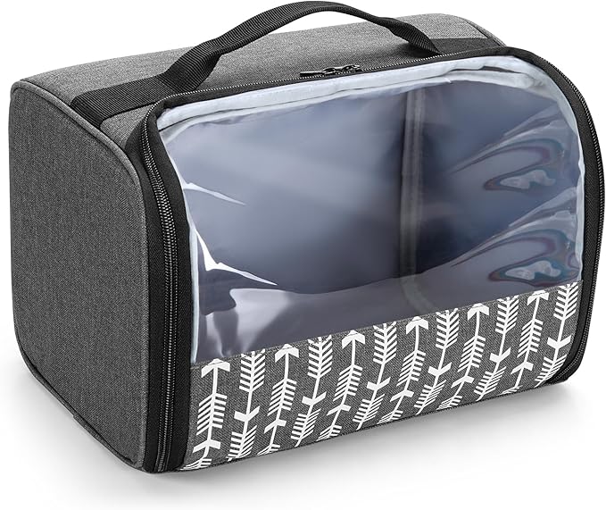 YARWO 2 Slice Toaster Cover with Bottom and Solid Structure, Dust Cover Compatible with Amazon Basics 2 slice, Elite Gourmet Toaster, Small Bread Machine Bag with Visible Window, 11.4 x 8.3 x 8 in