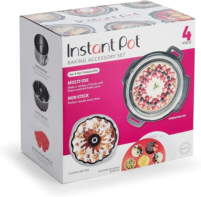Instant Pot Official 4-Piece Nonstick Cooking Set: Versatile, Multi-Use, Dishwasher Safe, Oven Safe, and Excellent for Desserts, Meals, and Snacks