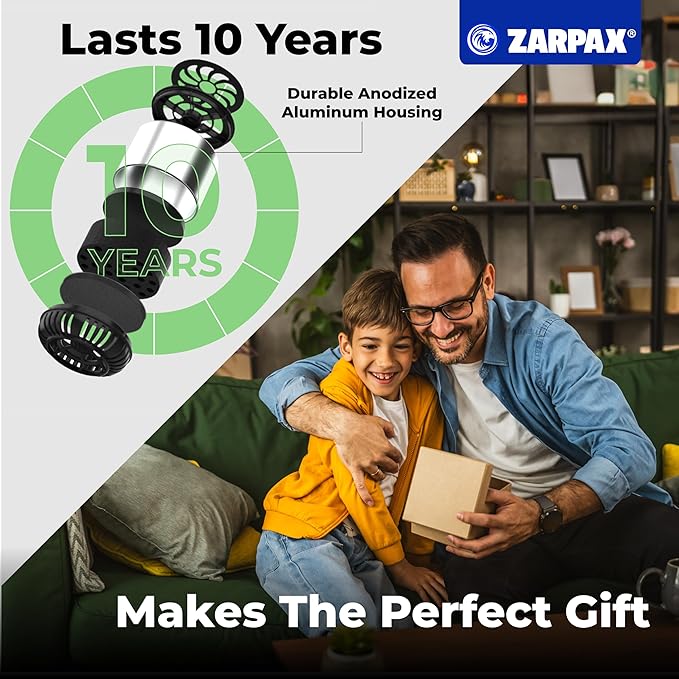 ZARPAX Refrigerator Deodorizer - Double Pack - Fridge Smell Eliminator Lasts for 10 Years -18ft3 Capacity Strong Fridge Odor Absorber, Eliminator & Air Purifier - More Effective Than Baking Soda