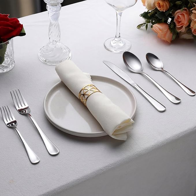LIANYU 30 Piece Flatware Silverware Set for 6, Stainless Steel Cutlery Eating Utensils, Mirror Finished, Dishwasher Safe