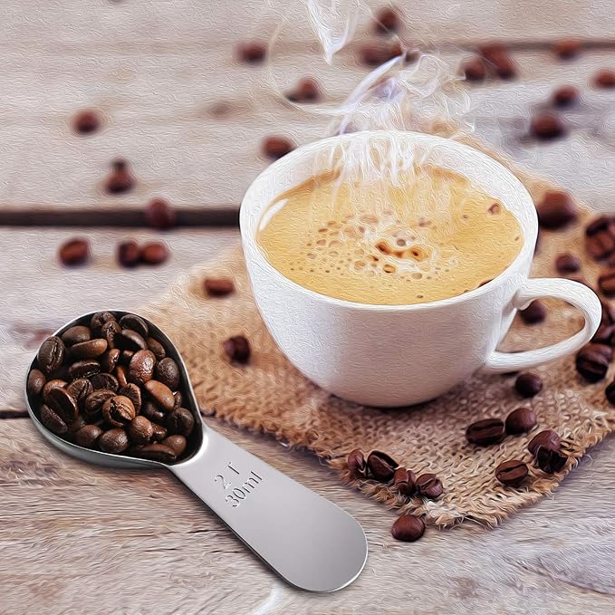Patelai 3 Pieces Coffee Scoop Tablespoon Measuring Spoons Stainless Steel Coffee Scoops Short Handle Tablespoon for Tea Sugar Kitchen Gifts(30 ml,Silver)