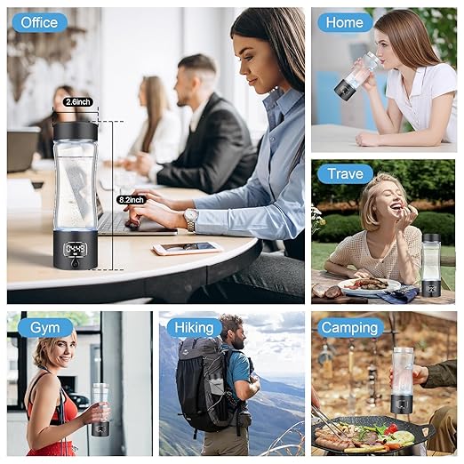 Hydrogen Water Bottle Generator with SPE/PEM Technology, 5000PPB,Portable Rechargeable Hydrogen Water Ionizer Machine for Home,Office, Gym,Travel -Gift for Holidays