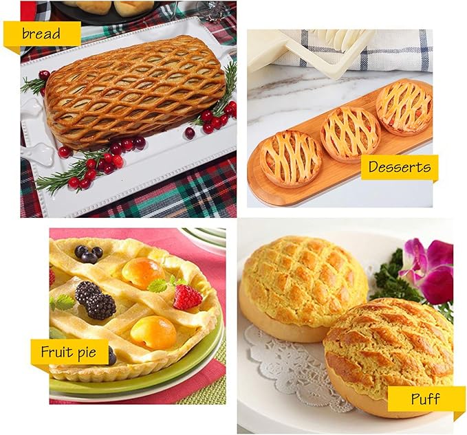 Lattice Roller Cutter, Pie Pizza Cookie Dough Roller Lattice Household Baking Pastry Tools(Plastic lattice cutter)