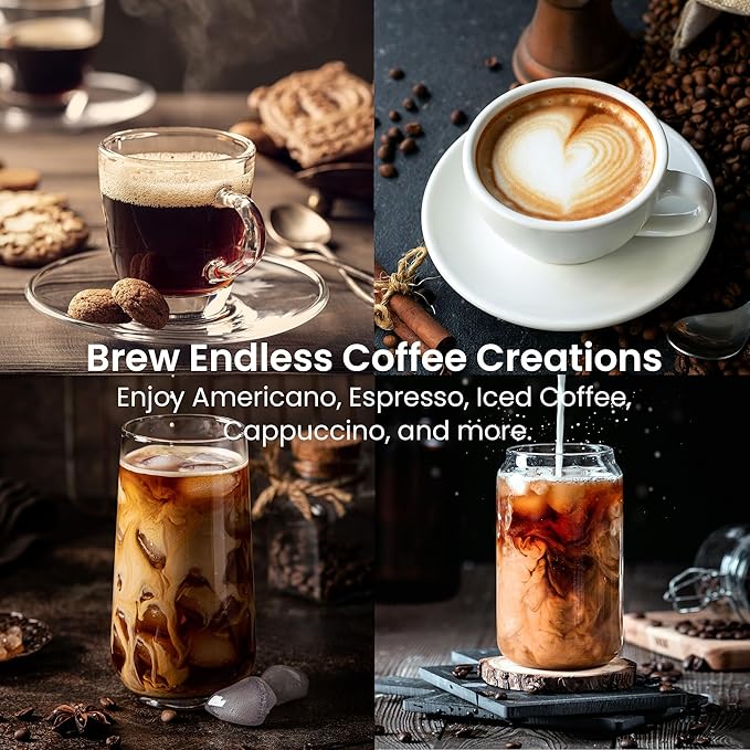 Kismile 20-Bar Espresso Machines,Professional Espresso Maker with Milk Frother Steam Wand for Latte&Cappuccino,Coffee Machine with Removable Water Tank for Home/Office