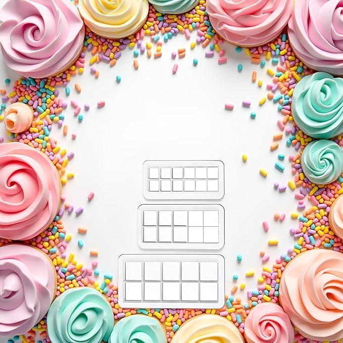3Pcs White Square Cookie Cutter Set, Geometric Multicutter Square Cake Fondant, Cookie Biscuit Cutters Cake Decorating,Cookie Cutters Baking Tools and Accessories(3 Size)