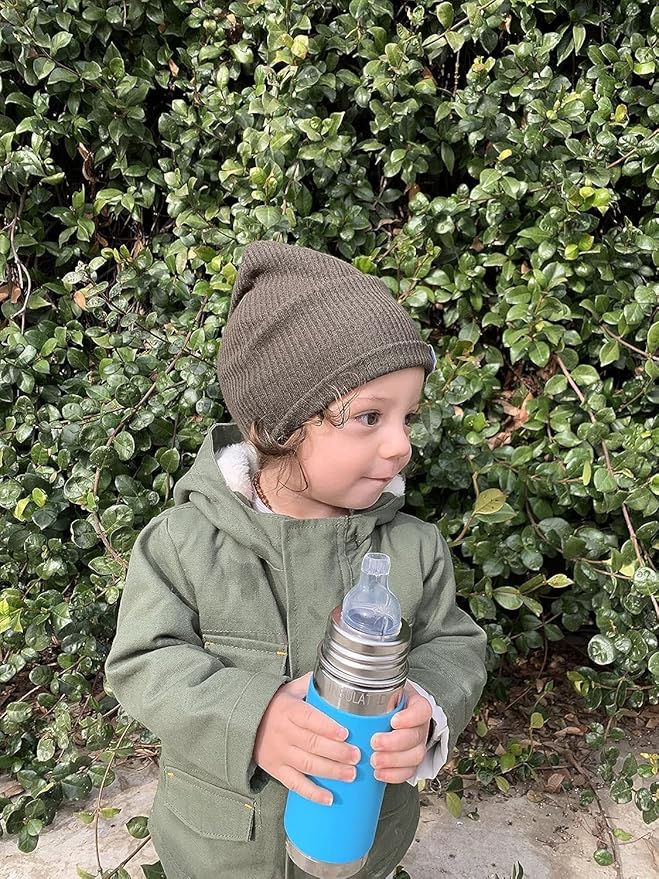 Pura Kid Insulated Stainless Steel Bottle - Plastic-Free, Silicone Straw, Anti-Colic, Unicorn
