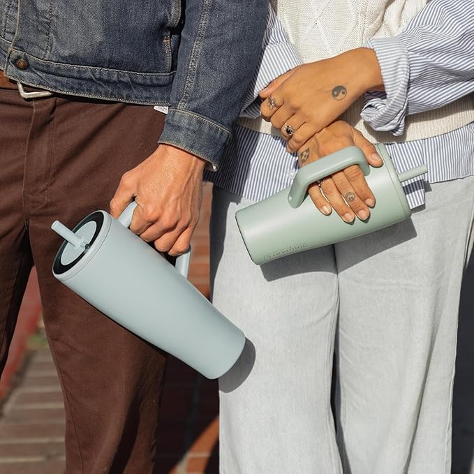 BrüMate Era 30 oz Tumbler with Handle & Straw | 100% Leakproof Insulated Water Bottle Tumbler with Lid & Flexible SoftSip Straw | Made of Stainless Steel | Cup Holder Friendly | 30oz (Glacier)