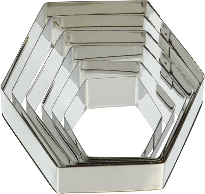 Ateco Plain Hexagon Cutter Set 6pc