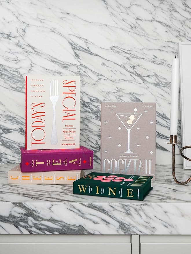Printworks The Essentials, Wine Tools – Wine Bottle Opener, Stopper, Pourer & Collar Set in Elegant Book-Style Case