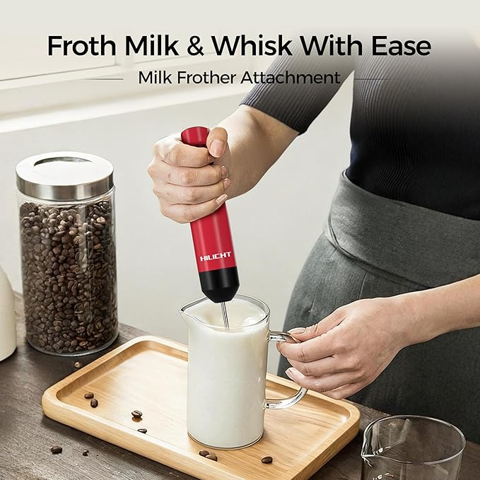Cordless Hand Blender, 12V Rechargeable Immersion Blender with Brushless Motor, 60+ Bowls per Charge, 2-Blade, Auto Lock, Whisk & Frother for Soup, Smoothies, Baby Food