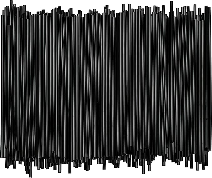 Disposable Plastic Coffee Stirrer Straw - 5 Inch Sip Stir Stick (Black, 8000)