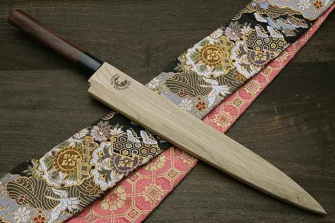 Yoshihiro Shiroko High Carbon Steel Kasumi Yanagi Rosewood Handle Sushi Sashimi Chef Knife (10.5" (270mm))