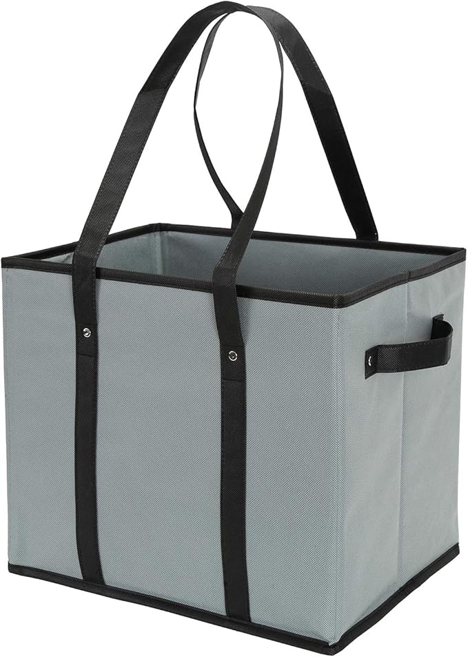 Foraineam Reusable Grocery Bags Set Durable Heavy Duty Tote Bag Collapsible Grocery Shopping Box Bag with Reinforced Bottom