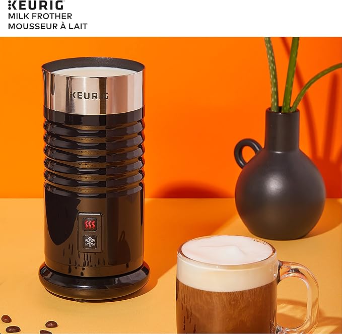 Keurig Milk Frother For Lattes And Cappuccinos, Features Hot And Cold Function, Black