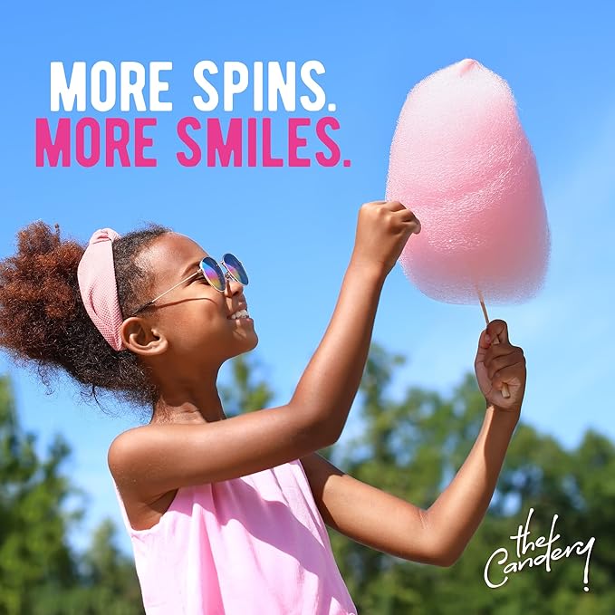 The Candery Cotton Candy Floss Sugar 6lbs 96oz jars- 3 Pack Strawberry, Raspberry Blue and Grape Easy Pour Easy Grip Reusable Jars