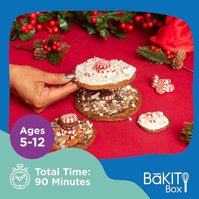 BāKIT Box Holiday Peppermint Trees Kit for Kids | DIY Christmas Cookie Decorating Kit | Fun Gingerbread House Alternative, Great Gift for Boys and Girls