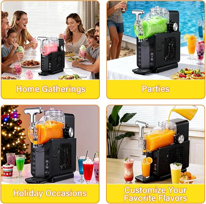 2-in-1 smoothie/soft ice cream machine, 57oz Frozen Drink Maker, 5 Preset Modes, Auto-Cleaning, No Ice Needed, for Milkshakes, Margarita Slushies & Frozen Beverages