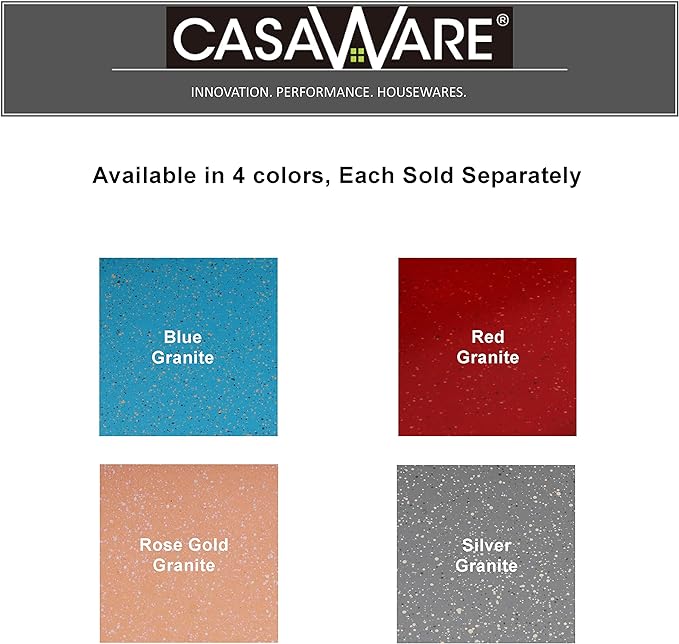 casaWare Fluted Cake Pan 9.5-inch (10-Cup) Ceramic Coated NonStick (Blue Granite)