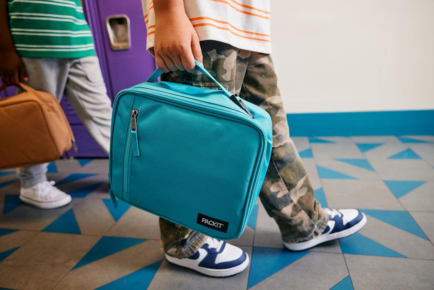 PackIt Freezable Classic Lunch Box, Unicorn Sky Pink, Built with EcoFreeze Technology, Collapsible, Reusable, Zip Closure With Zip Front Pocket and Buckle Handle, Perfect for School Lunches