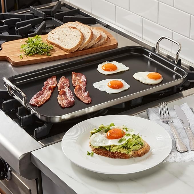 Cuisinart MultiClad Pro Triple Ply Stainless 10" x 18" Non-Stick Double Burner Griddle