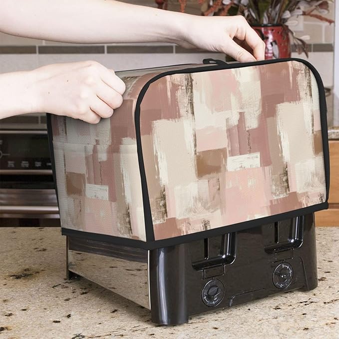 Toaster Cover 2 Slice Modern Art Dusty Pink Abstract Kitchen Small Appliance Covers with Pockets Dust and Fingerprint Protection