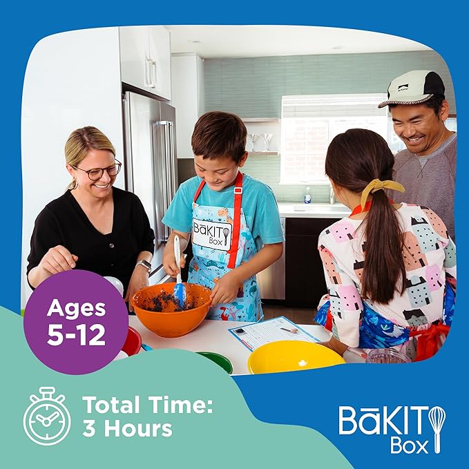 BāKIT Box Ube Treasure Donuts Kit – Make Ube Donuts at Home with Kids | Baking Kit with STEM Activities, Pre-Measured Ingredients, and Educational Fun