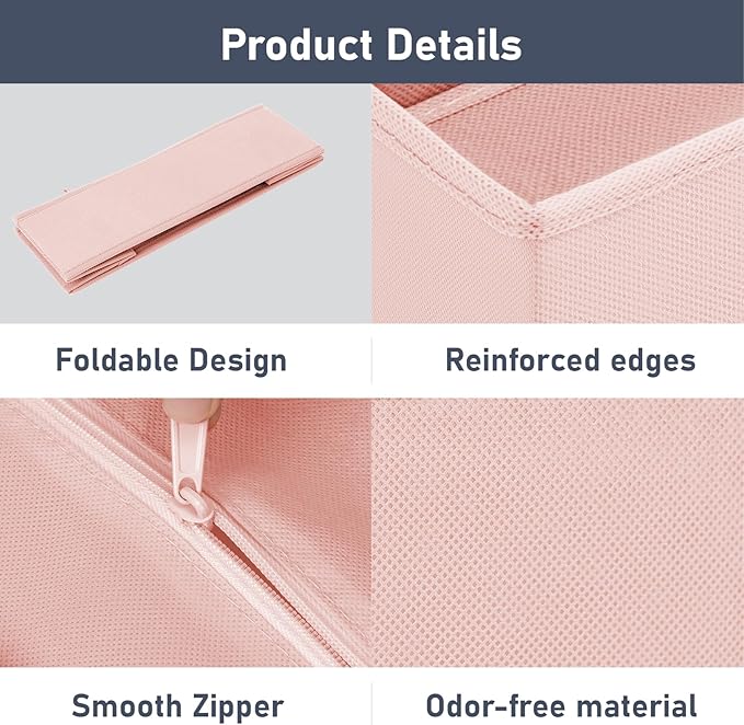 DIMJ Drawer Organizer Clothes Storage - 24 Pack Baby Dresser Organizer for Nursery, Foldable Closet Drawer Organizer Bins for Bedroom Organization, Fabric Storage Dividers for Socks, Underwears, Bras