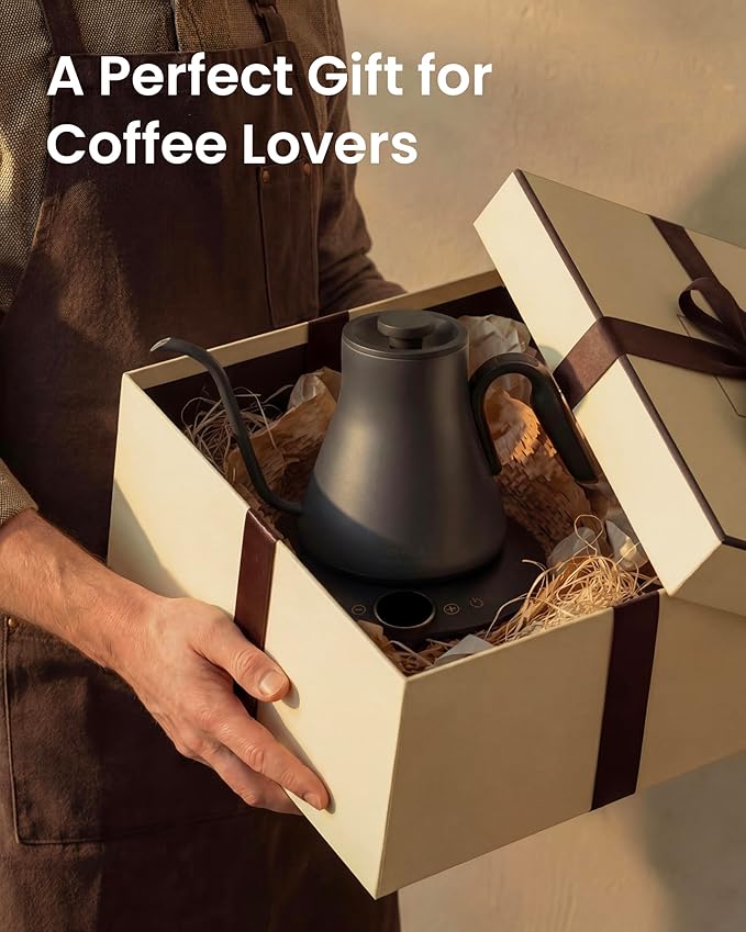INTASTING Electric Kettle, Gooseneck Electric Kettle, ±1℉ Temperature Control, BPA-Free Stainless Steel Inner, Quick Heating, for Pour Over Coffee, Brew Tea, Boil Hot Water, 1500W/0.9L Dark Grey