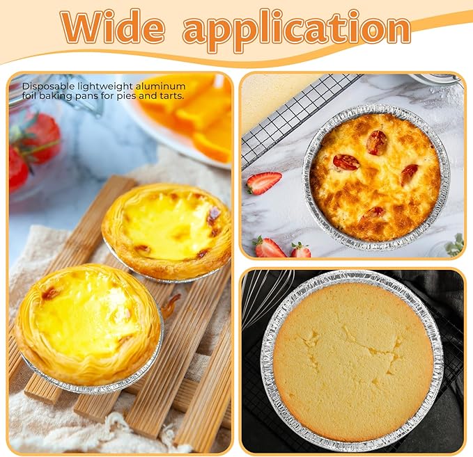 200 Pack 4" Round Tart Pie Foil Pans Disposable Pans Aluminum Foil Tart & Pie Tins Pans for Baking,Cooking,Storage or Reheating