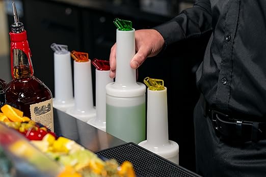 Carlisle FoodService Products Stor N' Pour Bottle Spouts Pour Spouts for Bar, Kitchen, And Restaurants, Plastic, 1.5 X 1.5 X 1.25 Inches, Assorted Colors, (Pack of 12)