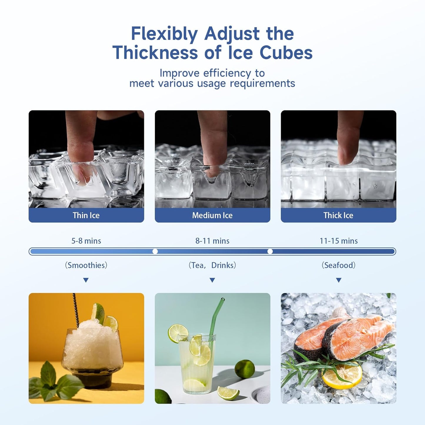 Real Relax Commercial Ice Maker 440 lbs/24H with 330 lb Storage Bin, ETL Approved Commercial Ice Machine with Automatic Self-Cleaning, LCD Display – for Restaurant, Bar, Hotel, Café