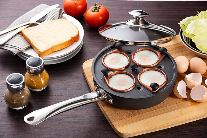 Aramco Hamilton Beach Aluminum Egg Poacher, 8in, Gray