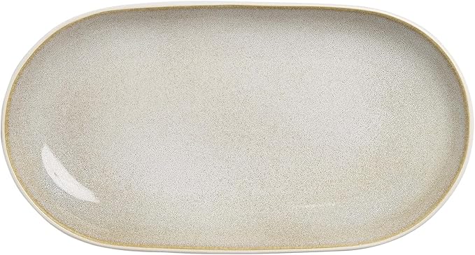 SANGO Anderson Serving Platters Set of 2, 14/12 Inch Stoneware Serving Dishes for Entertaining, Glossy Party Serving Trays for Food, Buffet Oval Platters for Bread, Appetizer, Cheese, Reactive Cream