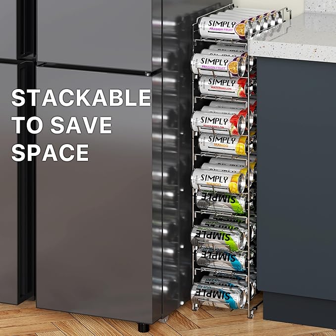 Simple Houseware 2PK Front Loading Tall Skinny Can Dispenser, Chrome