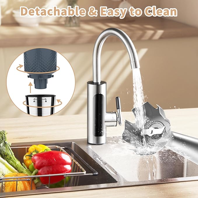 Toogel Cordless Immersion Blender, Electric Hand Blender with 21-Speed & 3-Angle Adjust, USB Rechargeable, BPA-Free & Dishwasher Safe for Baby Food, Smoothies, Soup (Grey)
