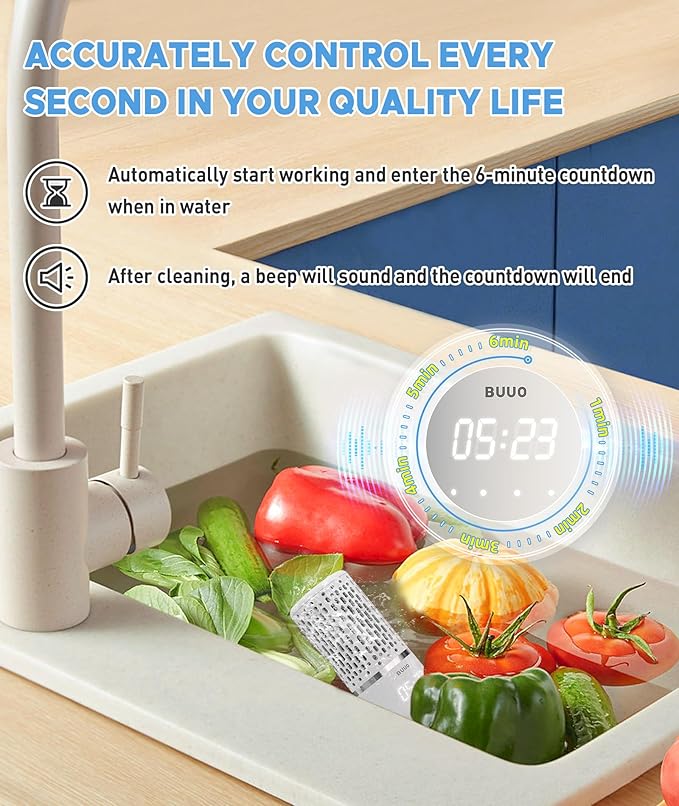 Fruit and Vegetable Washing Machine - Electric Rice Cleaner with Faster Electrolytic Water and Large Reaction Area, Kitchen Ideas for Cleaning Fruit,Veggie,Rice,Tableware