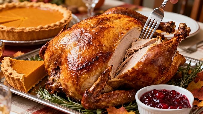 Large Nonstick Roasting Pan with Rack (17x13 Inch) -Turkey Roasting Pan with Wider Handles, Heavy Duty Construction Roaster - Easy Clean for Oven
