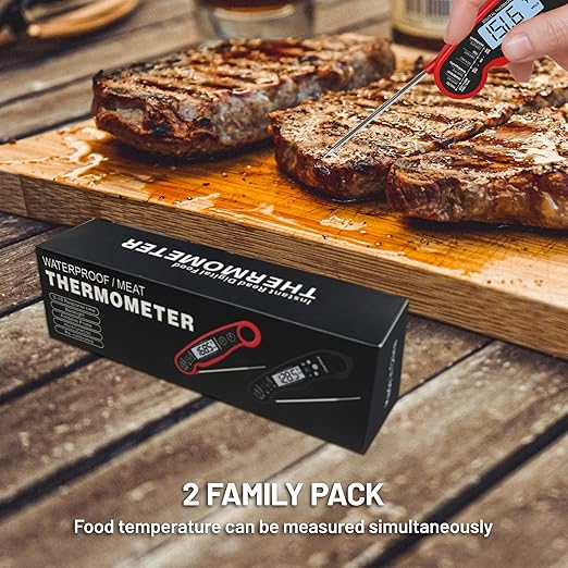 ๐ฎ๐ฌ๐ฎ๐ฑ ๐๐ฅ๐๐ง๐๐๐๐ Instant Read Digital Meat Thermometer by puxyblue - 2 Pack Waterproof & Super Fast Food Thermometer Widely Used for Indoor & Outdoor Cook, Grill, Bake, BBQ, Candy Making