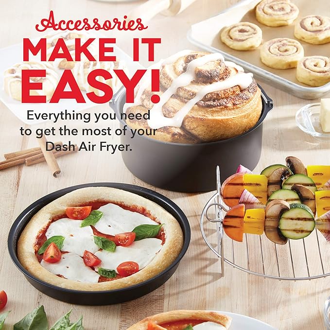 DASH Tasti-CrispTM Digital Air Fryer with AirCrisp Technology + 6pc Accessory Kit - Healthier Fried Food with Custom Presets