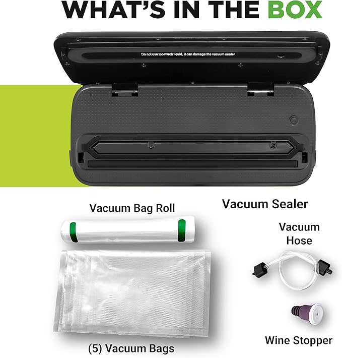 NutriChef Vacuum Sealer Machine – Compact Silver Vacuum Sealing System with Dry & Moist Modes, LED Indicators, Starter Kit & Extra Bags – Ideal for Food Preservation, Meal Prep & Sous Vide Cooking