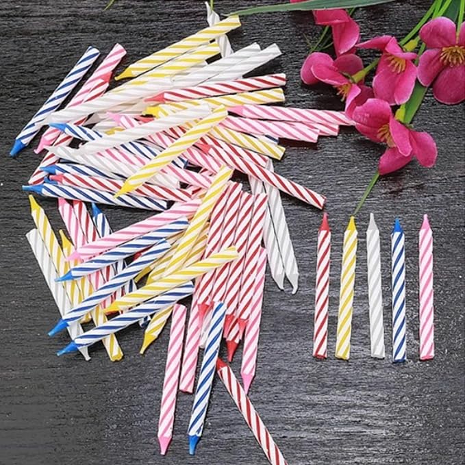 by Tugba Aydan - Birthday Candle - 72 Count Mix Color Birthday Candles for Cake, Cake Candle for Birthday, Party Small Candles