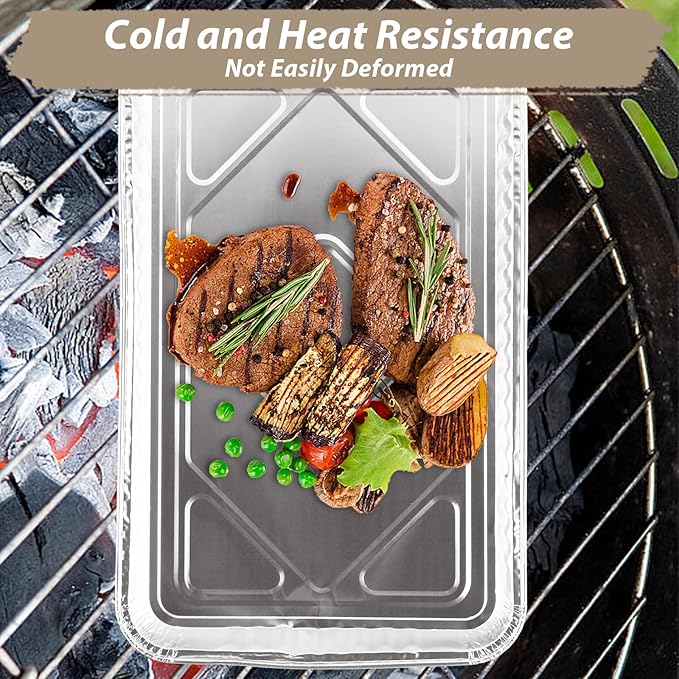 CYEAH 50 Pcs Cookie Sheets for Baking, 12.6 x 8 in Aluminum Foil Pans Durable Nonstick Aluminum Foil Trays, Disposable Aluminumm Foil Grill Topper Pan for BBQ, Outdoor Cooking and Camping