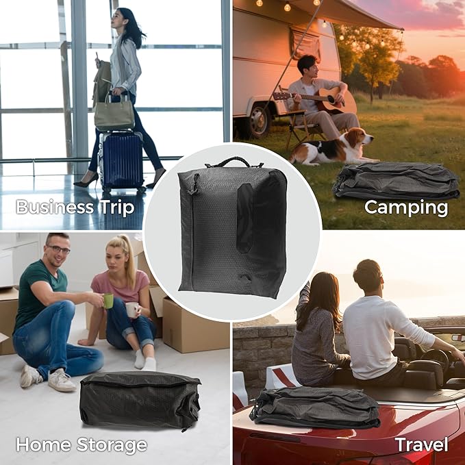 ZPO Vacuum Travel Bags with Wireless Electric Pump (2 Pack), IP67 Waterproof Reusable Compression Packing Cubes with Transparent Window, Space Saver Storage Bags for Clothes, Luggage & Suitcase