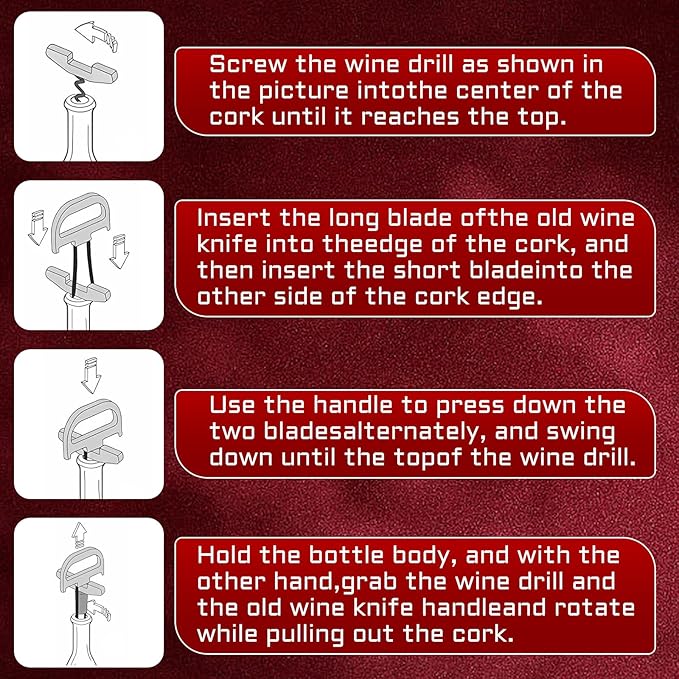 3 in 1 Ah So Two Prong Wine Opener & Cork Remover,It Can Remove The Older and Fragile Wine Corks so Easy for Connoisseurs to Uncork (Sleek)