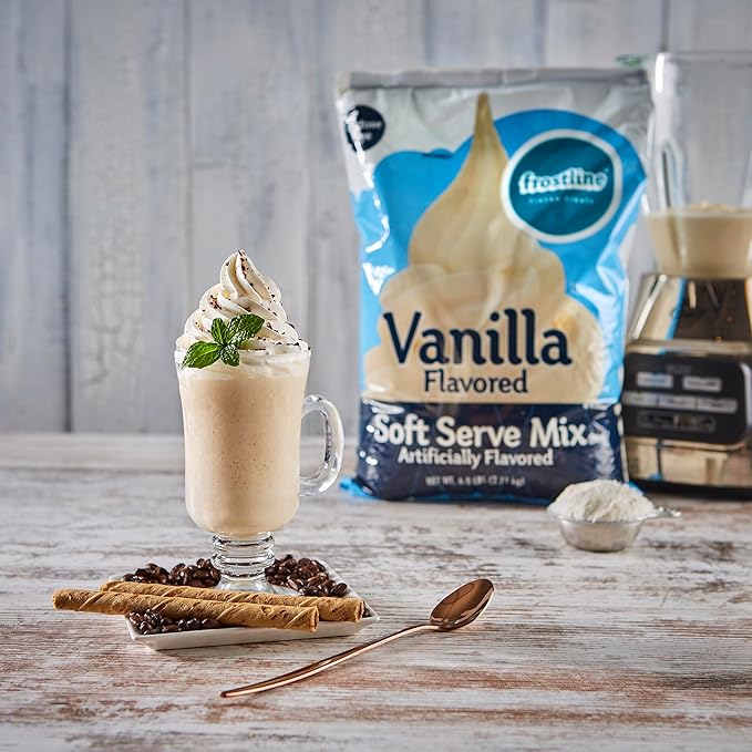 Bundle of Frostline Vanilla Soft Serve Ice Cream Mix (Qty 1x 6 lb Bag) + Frostline Chocolate Soft Serve Ice Cream Mix (Qty 1x 6 lb Bag)
